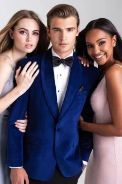 Velvet Blazer - Mens Blazer - Dinner Jacket "Venice" Sapphire Blue Velvet Dinner Jacket - Separates -Alberto Nardoni Shop Sapphire Blue Dinner Jackets