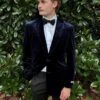 Mens Sapphire Velvet Slim Fit Fashion Jacket