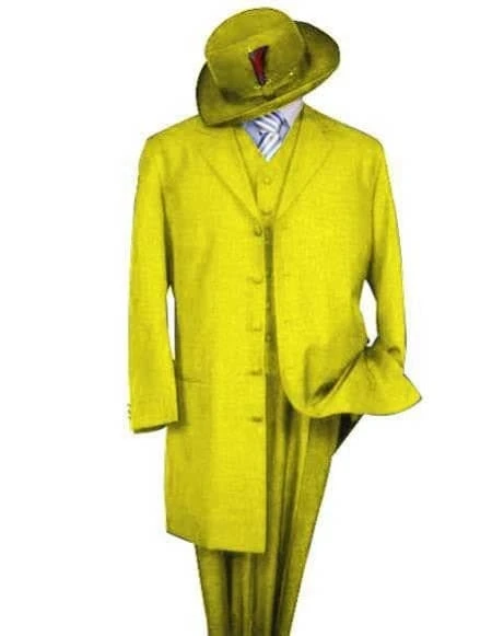 Men's Classic Long Fashion Yellow ~ Gold ~ Mustard Fashion Zoot Suit 1 Men's Classic Long Fashion Yellow ~ Gold ~ Mustard Fashion Zoot Suit