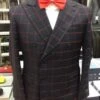 Double Breasted Suit In Black And Red Plaid Window Pane Suit - Gangster Suit 1920s Suit