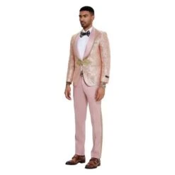 2025 Prom Special Blush Paisley 2pc Mens Suit By Tazzio -Alberto Nardoni Shop Special Blush Paisley3