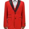 Mens 2 Button Peak Lapel Vested Tuxedo In Red -Alberto Nardoni Shop Stage Tuxedo Red