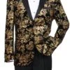 "Velvet Floral Paisley Men's Tuxedo Jacket - Modern Fit In Gold & Black" -Alberto Nardoni Shop T818 Gold e4d93f22 3d2a 47e5 adc4 6d36c450d88e