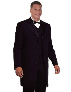 Gangster Suit - Mobster Suit - Mafia Suit For Mens Long Tuxedo Zoot Suit In Black
