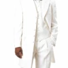 Mens Pimp Suit -Gangster Suit - Mobster Suit - Mafia Suit For Mens Long Tuxedo Zoot Suit In Ivory