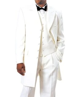 Gangster Suit - Mobster Suit - Mafia Suit For Mens Long Tuxedo Zoot Suit In Ivory