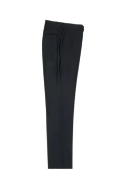 Black Flat Front Wool Dress Pant 2560 By Tiglio Luxe TIG1001