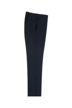 Navy Flat Front Slim Fit Wool Dress Pant 2564 By Tiglio Luxe TIG1002