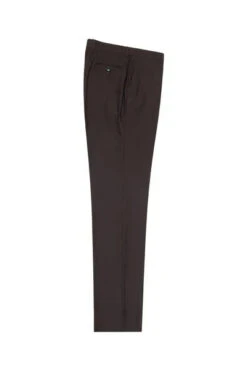 Brown Flat Front Wool Dress Pant 2560 By Tiglio Luxe TIG1003