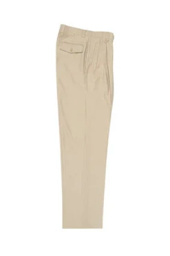 Tan Wide Leg Wool Dress Pant 2586/2576 By Tiglio Luxe TIG1004