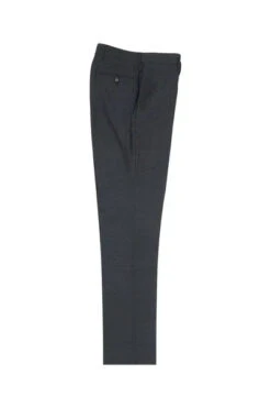 Charcoal Gray Flat Front Wool Dress Pant 2560 By Tiglio Luxe TIG1010