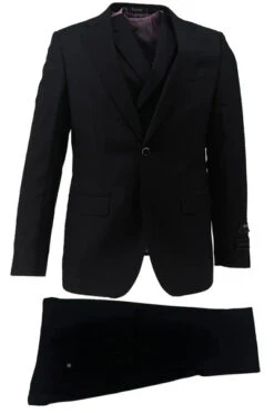 Porto Slim Fit, Pure Wool Suit & Vest By Tiglio Luxe TIG1001