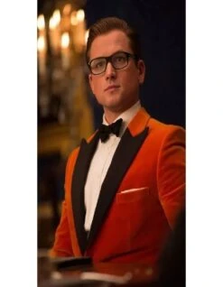 Kingsman Orange Jacket - Orange Tuxedo Dinner Single Breasted Jacket -Alberto Nardoni Shop Taron Egerton Coat