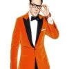 Kingsman Orange Jacket - Orange Tuxedo Dinner Single Breasted Jacket -Alberto Nardoni Shop Taron Egerton Coat3