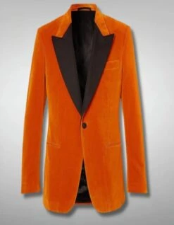 Kingsman Orange Jacket - Orange Tuxedo Dinner Single Breasted Jacket -Alberto Nardoni Shop Taron Egerton Kingsman Coat