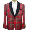Mens Tartan Plaid Christmas Holiday Blazer In Red -Alberto Nardoni Shop Tartan