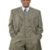 Mens Long Vested Fashion Zoot Taupe Suit