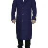 Mens Overcoat -Mens Long Wool Topcoats- Topcoat For Men-Men's Dress Coat Full Length Wool Dress Top Coat / Overcoat In Indigo ~ Bright Blue -Alberto Nardoni Shop Three Button Indigo Blue Overcoa