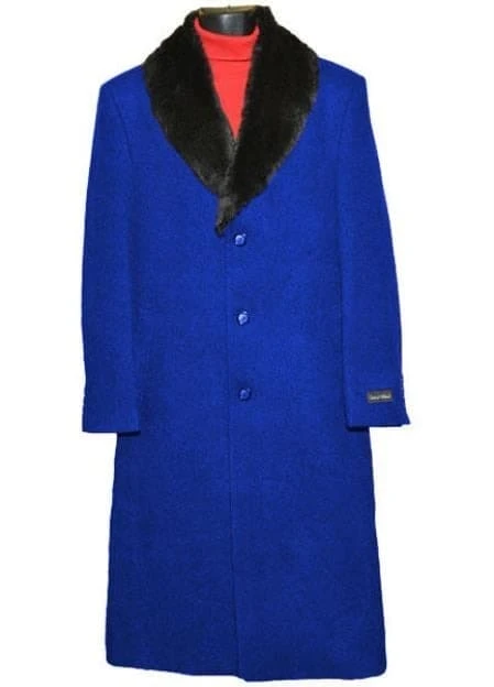 Mens Overcoat -Mens Long Wool Topcoats- Topcoat For Men-Men's Dress Coat Royal Blue 1 Mens Overcoat -Mens Long Wool Topcoats- Topcoat For Men-Men's Dress Coat Royal Blue