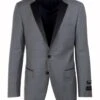 Mens 2 Button Designer Notch Tuxedo Jacket In Light Grey -Alberto Nardoni Shop Tiglio Notch Tuxedo Light Grey