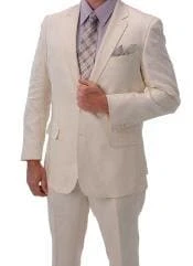 Off Whie Big And Tall Linen Suit