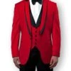 Mens Vested Red Prom Tuxedo With Black Trim -Alberto Nardoni Shop Untitled 1Layer4