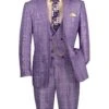 Renaissance Collection - Regular Fit 3 Piece Suit Light Purple