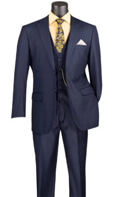 Morgan Collection - Regular Fit 3 Piece Suit 2 Button Navy