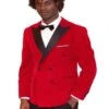 Double Breasted Tuxedo - Velvet Dinner Jacket With Pants In Color Red -Alberto Nardoni Shop Velvet Dinner Jacket in Color Red