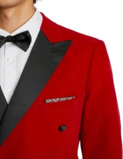 Double Breasted Tuxedo - Velvet Dinner Jacket With Pants In Color Red -Alberto Nardoni Shop Velvet Dinner Jackets in Color Red
