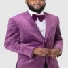 Paisley Blazer - Prom Tuxedo Dinner Jacket - Velvet Sport Jacket In Color Purple