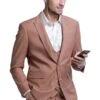 "Peach Men's Slim Fit Wedding Suit With Peak Lapel Vest" -Alberto Nardoni Shop WCiW1Fl