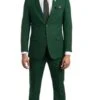 Men's Basic 2 Button Notch Lapel Slim Fit Wedding Suit In Hunter Green