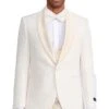 Mens One Button Vested Paisley Prom And Wedding Tuxedo In Ivory -Alberto Nardoni Shop Wedding Tuxedo in Ivory