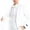 Mens One Button Vested Wide Shawl Lapel Paisley Prom And Wedding Tuxedo In White 5 Mens One Button Vested Wide Shawl Lapel Paisley Prom And Wedding Tuxedo In White -Alberto Nardoni Shop Wedding Tuxedo in White