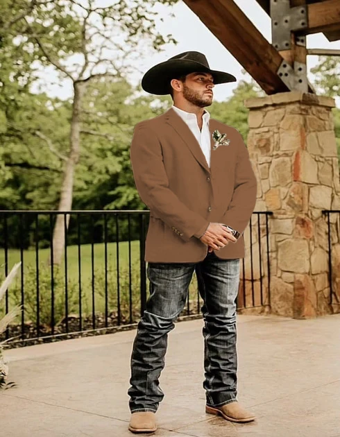 Light Tan Western Blazer - Sand Color 7 Light Tan Western Blazer - Sand Color - Image 7