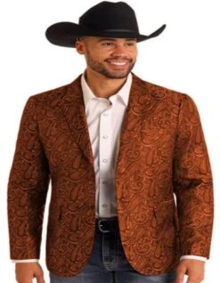 Western Blazer - Saco Vaquero Para Hombre - Paisley Blazer In Rust