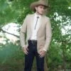 Western Suit - Trajes Para Hombres - Cowboy Formal Attire - Trajes De Novio - Slim Fit Western Tan -Alberto Nardoni Shop Western Tan Suit