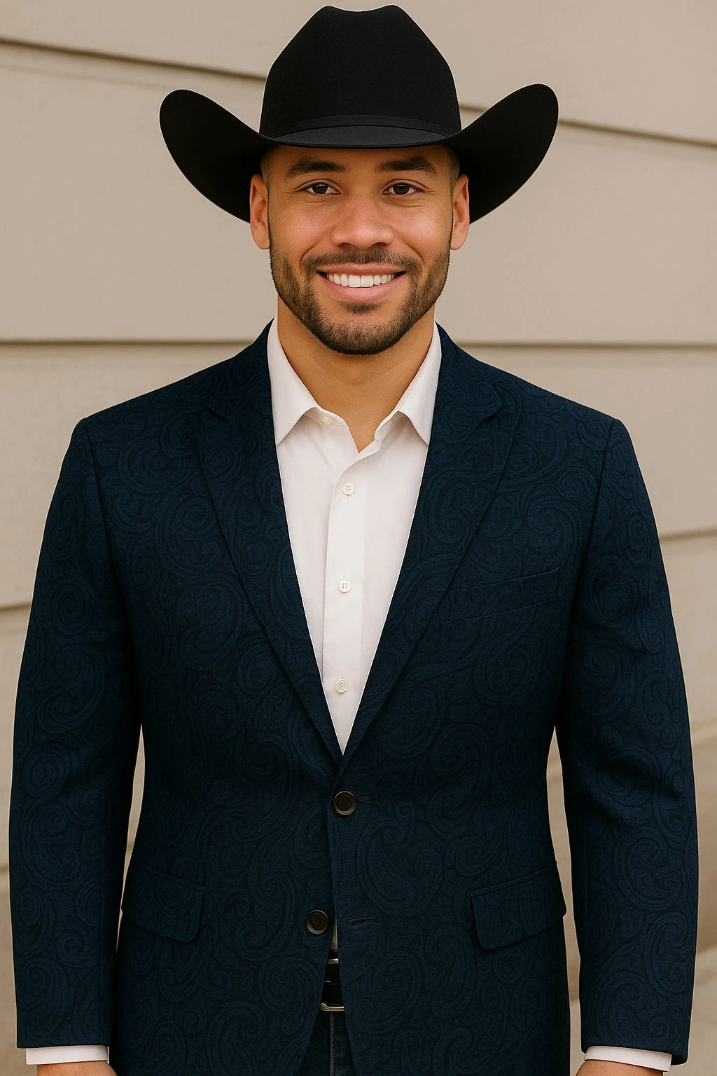 Western Blazers - Saco Vaquero Para Hombre - Paisley Blazer In Navy 3 Western Blazers - Saco Vaquero Para Hombre - Paisley Blazer In Navy - Image 3