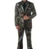 Western Tuxedo - Traje Para Hombre Novio - Cowboy Tuxedo Suit - Green And Brown Mix Pattern -Alberto Nardoni Shop Western Suit3