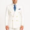 Mens White Double-Breasted Suit With Gold Buttons – Formal Slim Fit 2-Piece Set -Alberto Nardoni Shop White Double Breasted Suit with Gold Buttons