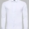 White Plain Stand Collar Formal Tuxedo Shirt -Alberto Nardoni Shop White Plain Stand Collar