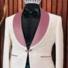 White And Pink Tuxedo - Prom Suit (Jacket + Pants + Vest + Bowtie Package) -Alberto Nardoni Shop White and Pink Tuxedo