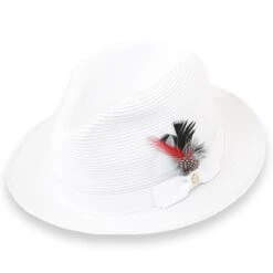 Tapa Crushable Straw Hat Fedora In White