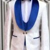 White And Royal Prom Tuxedo - Wedding Suit - Groom Tuxedo