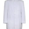 Mens Long Mandarin Collar Zoot Suit White Tuxedo -Alberto Nardoni Shop White Mandarin Suit