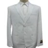 Men's Notch Label White Colour Summer Seersucker Fabric Vested 3 Piece Suit