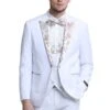 Men's One Button Vested Prom & Wedding Peak Lapel White Tuxedo