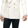 Ivory Double Breasted Dinner Jacket - Cream Dinner Jacket - Off White Color With Gold Buttons
