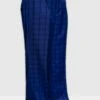 Mens Designer Wool Pleated Wide Leg Dress Pants In Sapphire Blue Plaid -Alberto Nardoni Shop Wide Leg Dress Pants in Sapphire